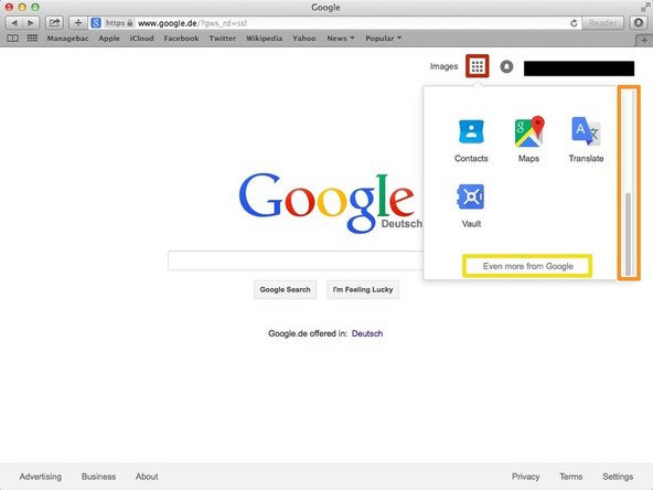 Click on this button to open a menu of options