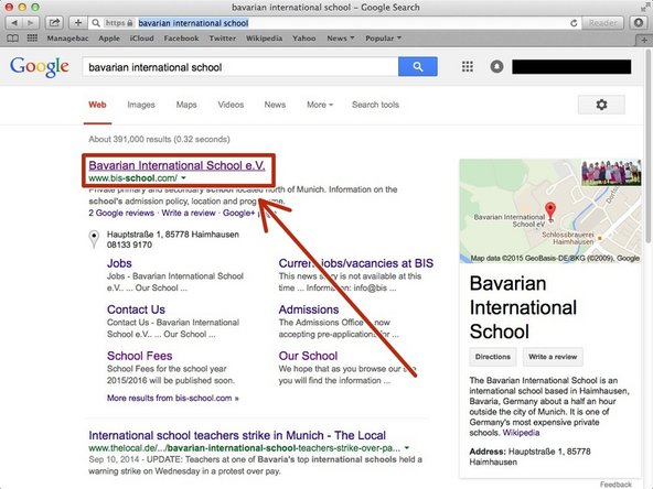 Click "Bavarian International School e.V."