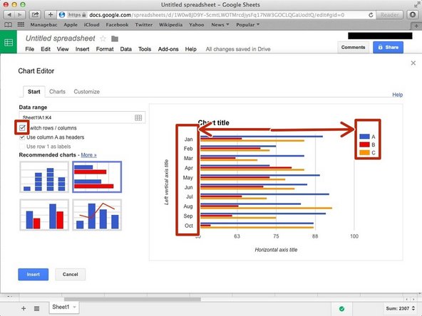 Click the box on the very left side (&quot;Switch rows/columns&quot;) if you want to change.
