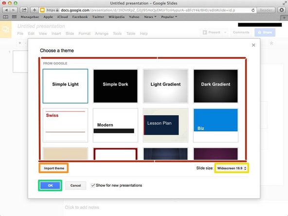 Choose one of the theme from this box