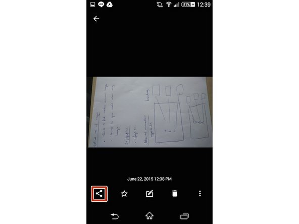 Tap the Icon to share the image