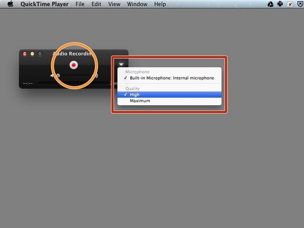 Click on the down-arrow and select 'High' quality.