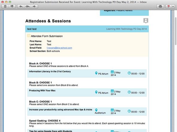 You will also receive a confirmation email with all of your registration details.