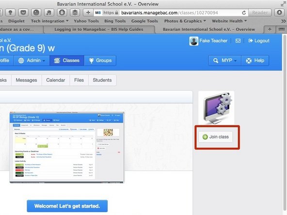 Click on 'Join class'