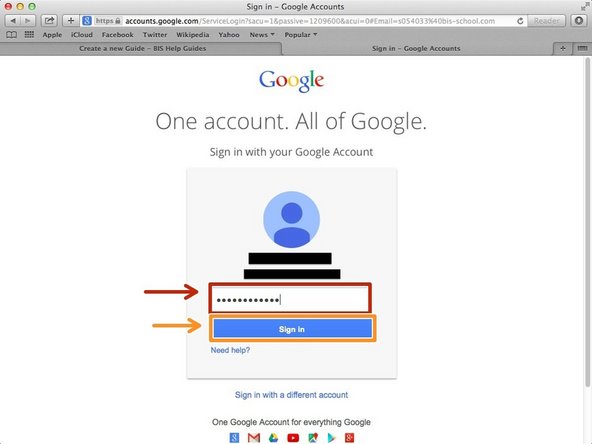 Type your password into this box