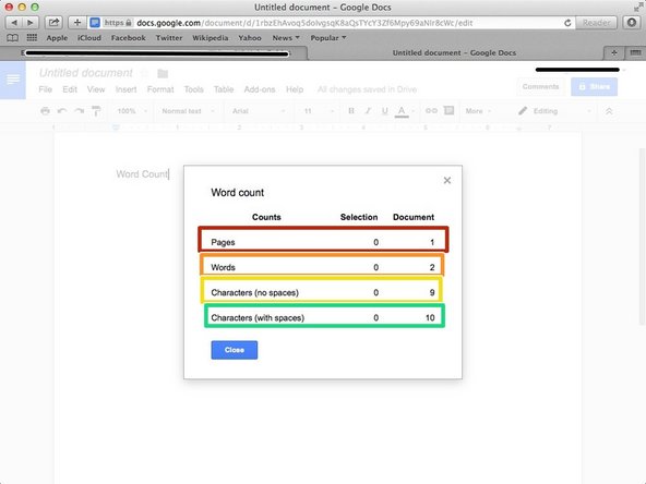 This tells you how many pages are in the selected area or in the whole document
