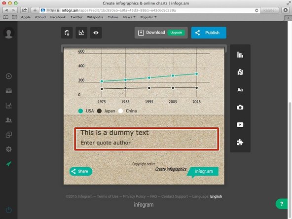 Double click to add text in the following box.