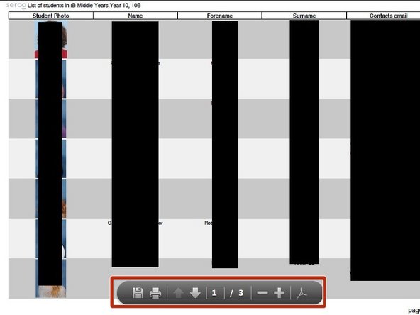 Click on the necessary icons to either print or save your document to your hard drive