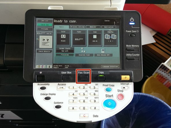Press the &quot;Fax/Scan&quot; button