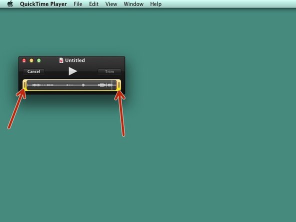 Drag either end of the yellow marker to trim the length of the audio file