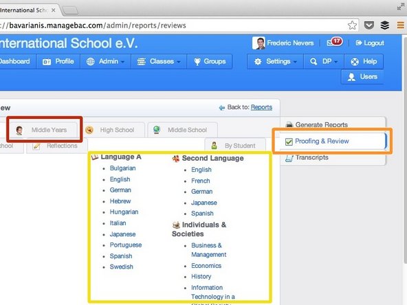 Click on 'Proofing &amp; review'
