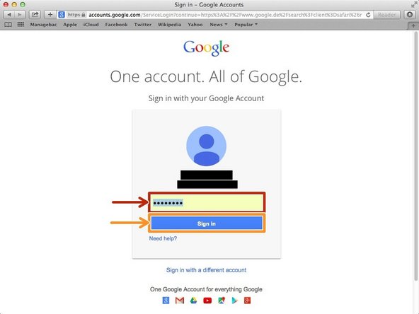 Type your password into this box