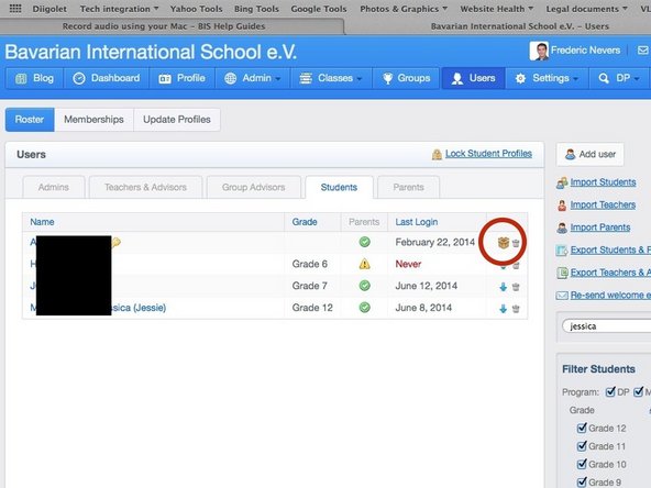You will know a student has been archived, as a box icon shows next to their name
