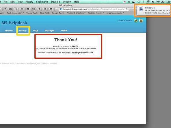 A confirmation message should show up