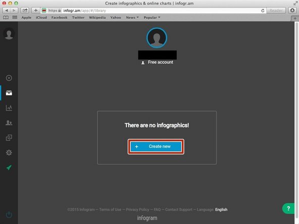 click on "create new" in the centre of the screen.