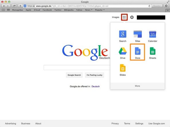 Click on this button to open a menu of options