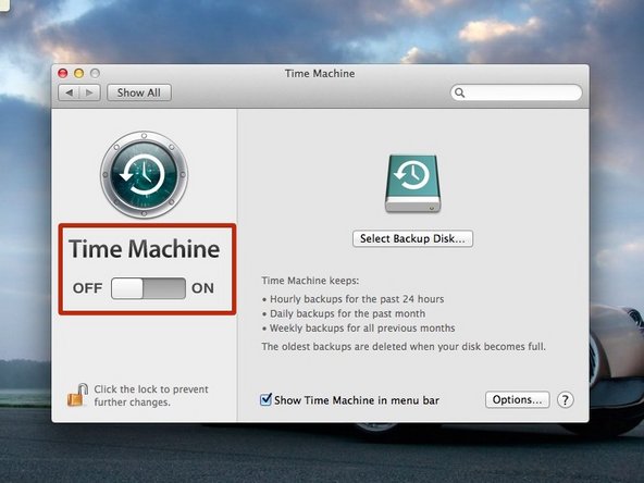 Click on the 'OFF - ON' button and ensure it is set to 'ON'