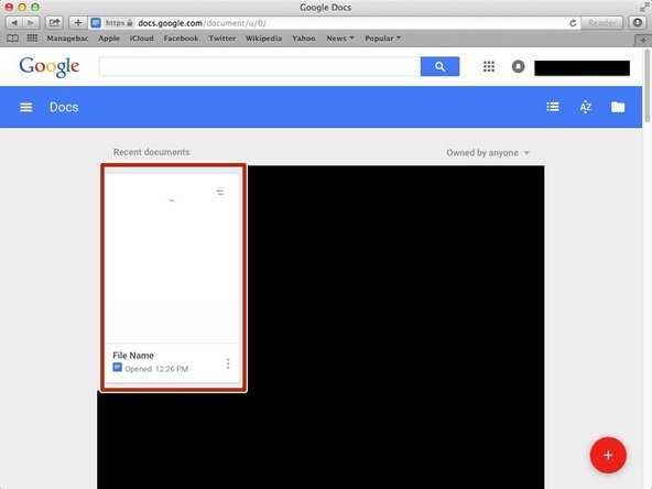 Click to open a document you want to edit.