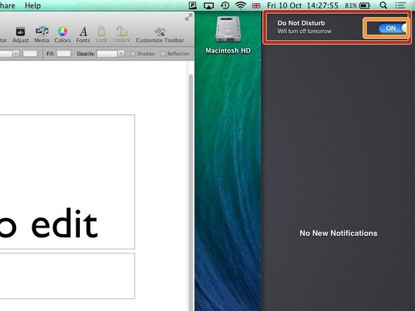 Scroll up in the Notification Center