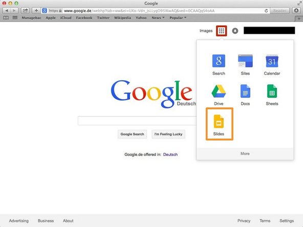 Click on this button to open a menu of options