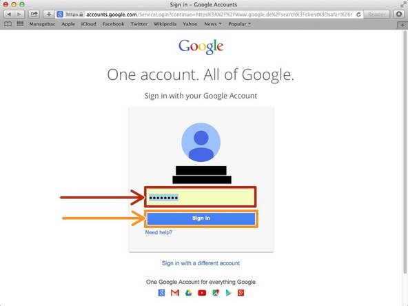 Type your password into this box