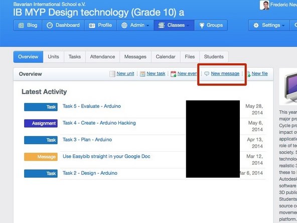Click on 'New message'
