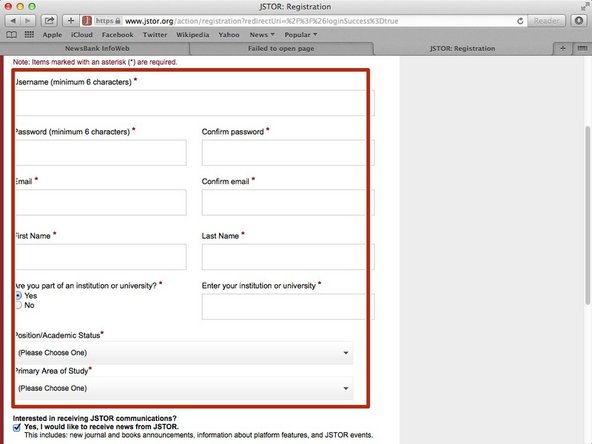 Type in the information that is required in these boxes