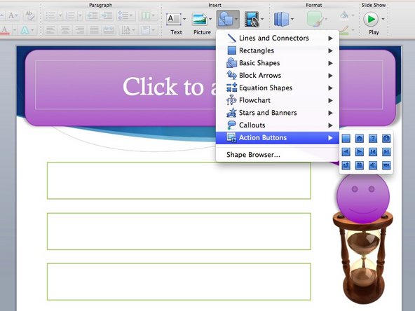 Create buttons for each of the slides