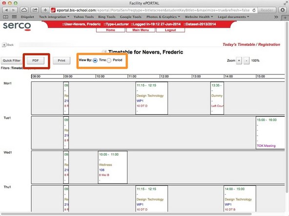 Click on the 'PDF' button at the top left of the page
