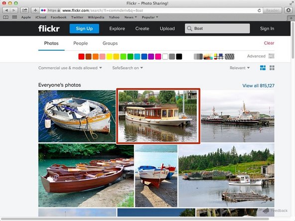 Once you have found the image you would like to use, select it by clicking on it