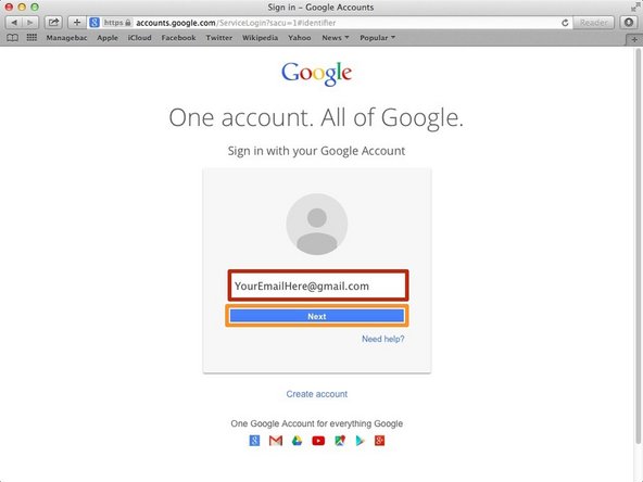 Type your email address into this box
