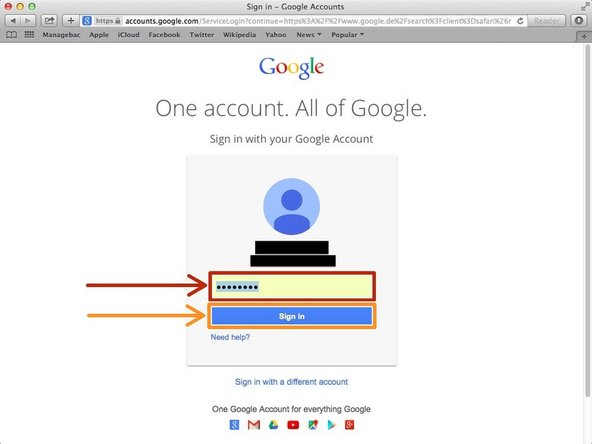 Type your password into this box