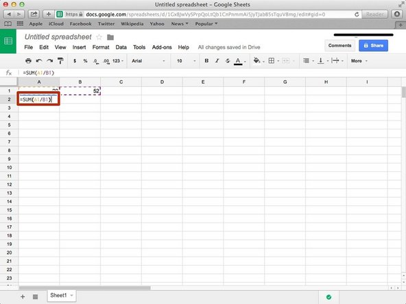 ''Type in any cell &quot;=SUM(A1/B1)&quot; to apply the / operation