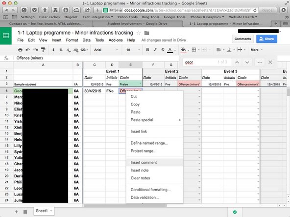 This is completely optional, but you could add a comment if you wanted to. Simply right-click on the cell where you wish the comment to be inserted and select 'Insert comment'