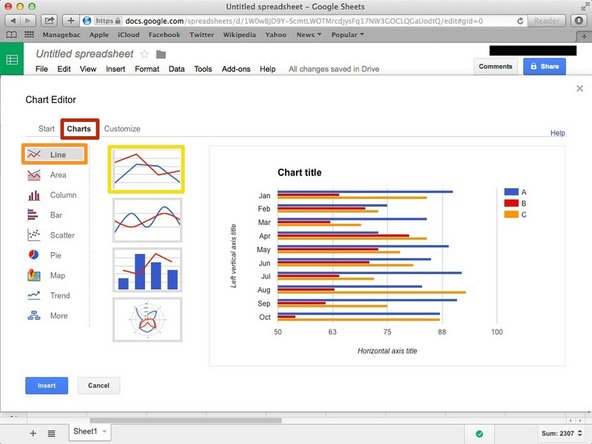 Click &quot;Charts&quot;
