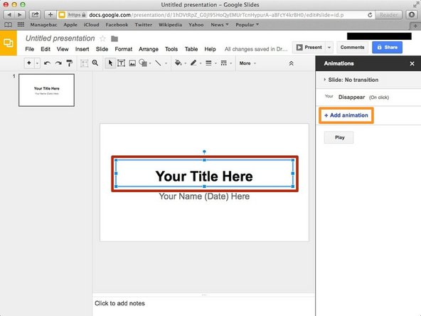 Click a box that you want to add effect.