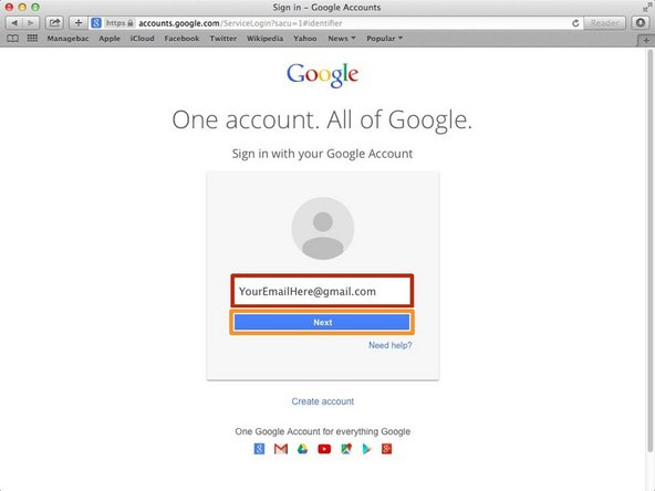 Type your email address into this box
