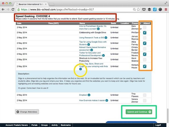 Scroll down to the 'Speed Geeking' section of the page