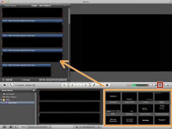 Click &quot;T&quot; to add text in the movie.