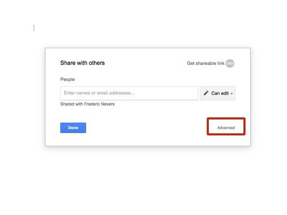 A box should pop-up o your screen asking you to enter names or email addresses. Please click the 'Advanced' button at the bottom right corner to go to the advanced settings.