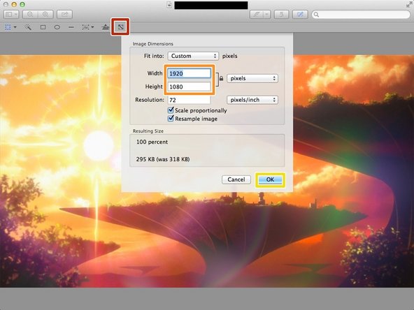 Click this &quot;Adjust Size&quot; icon