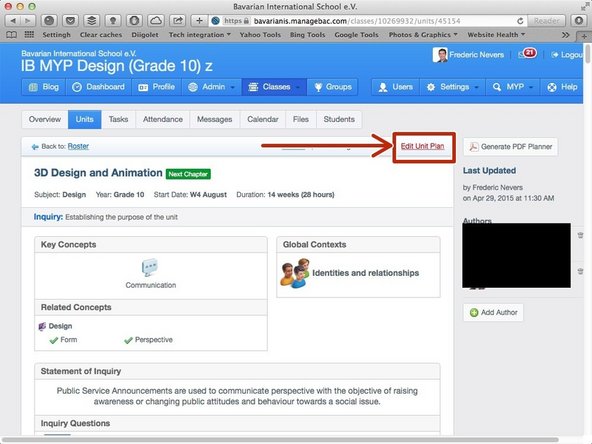 Click on 'Edit Unit Plan'