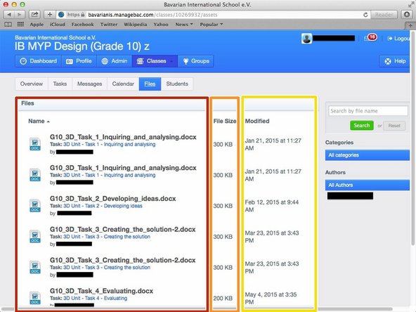 Read the file names and click on the file that you need