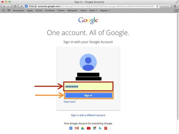 Type your password into this box