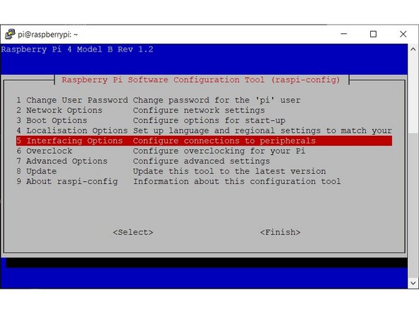 Now from the main menu, select “5 Interfacing Options”
