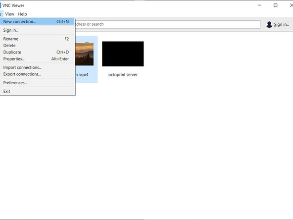 Now that your Pi has VNC set up, the remainder of the process can be carried out from any computer on the same network as the printer/Pi.