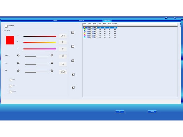 First, tick the box next to Color Mapping in the top left corner. This switches color mapping on.