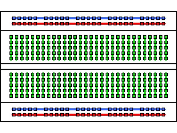 The larger looking breadboard is an actual breadboard that comes with a power line for positive and negative leads. The difference between a mini breadboard and a normal one is the number of columns and the power line.