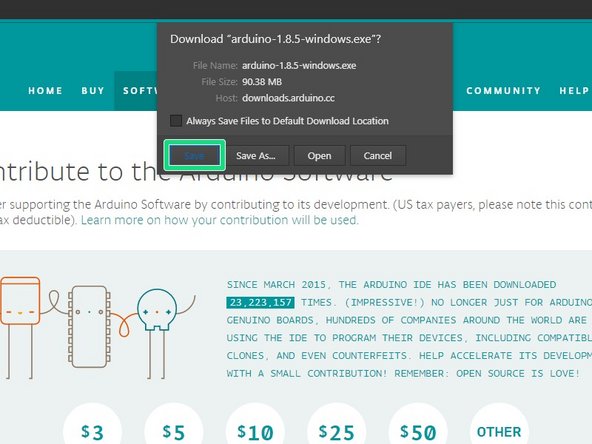 allow your browser to save the file