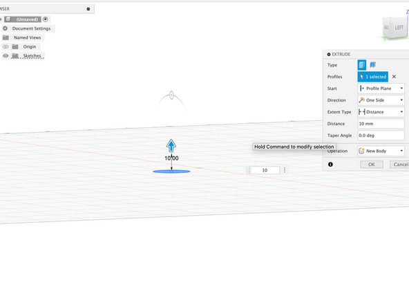 Extrude this circle 10mm.